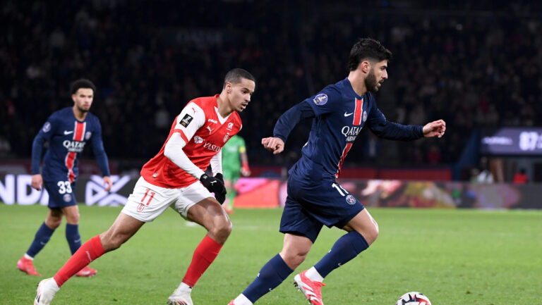 11 Amine SALAMA (sdr) - 11 Marco ASENSIO (psg) during the Ligue 1 MCDonald&#039;s match between Paris and Reims at Parc des Princes on January 25, 2025 in Paris, France. (Photo by Philippe Lecoeur/FEP/Icon Sport/Sipa USA)
2025.01.25 Paryz
pilka nozna liga francuska
Paris Saint-Germain - Stade de Reims
Foto Philippe Lecoeur/FEP/Icon Sport/SIPA USA/PressFocus

!!! POLAND ONLY !!!