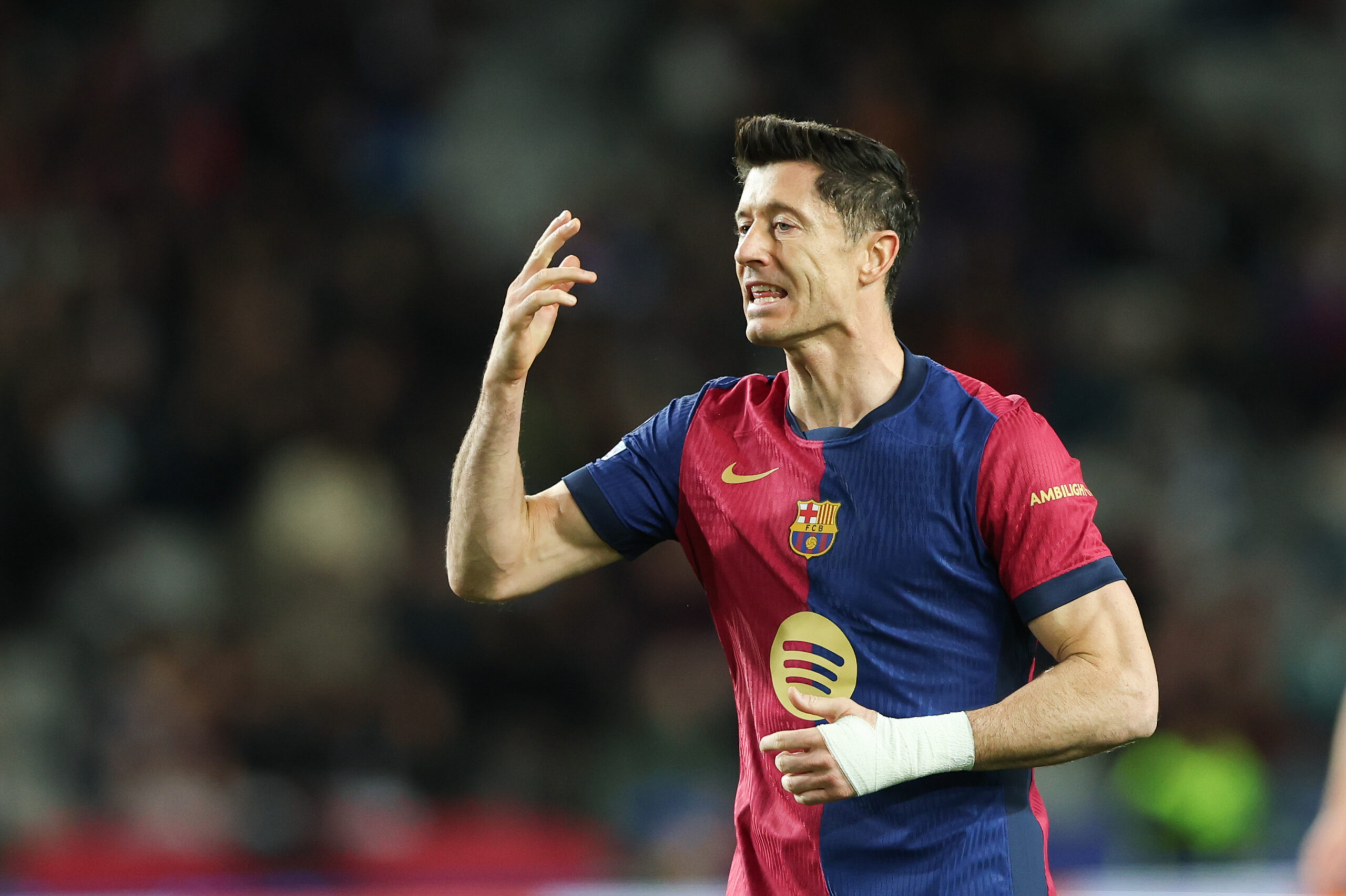 Robert Lewandowski of FC Barcelona seen during the UEFA Champions League match between FC Barcelona and Atalanta Bergamo at Estadio Olimpico. FInal Score; FC Barcelona 2:2 Atalanta Bergamo. (Photo by Grzegorz Wajda / SOPA Images/Sipa USA)
2025.01.29 Barcelona
pilka nozna liga mistrzow
FC Barcelona - Atalanta Bergamo
Foto Grzegorz Wajda/SOPA Images/SIPA USA/PressFocus

!!! POLAND ONLY !!!