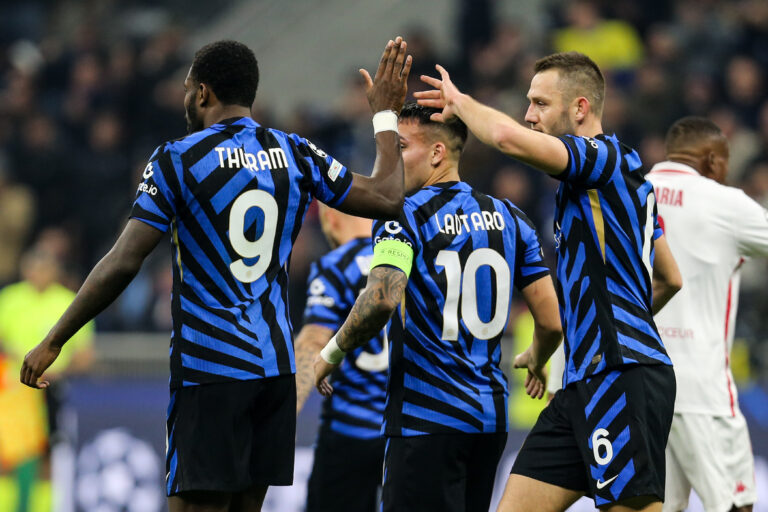 Milan, Italy, January 29st 2025:  Lautaro Martinez (Inter) celebrate your goal  during the match between Inter and Monaco for UEFA Champions League at San Siro Stadium, Italy.  (Rogerio Moroti / SPP) (Photo by Rogerio Moroti / SPP/Sipa USA)
2025.01.29 Mediolan
pilka nozna Liga Mistrzow
Inter Mediolan - AS Monaco
Foto Rogerio Moroti/SPP/SIPA USA/PressFocus

!!! POLAND ONLY !!!