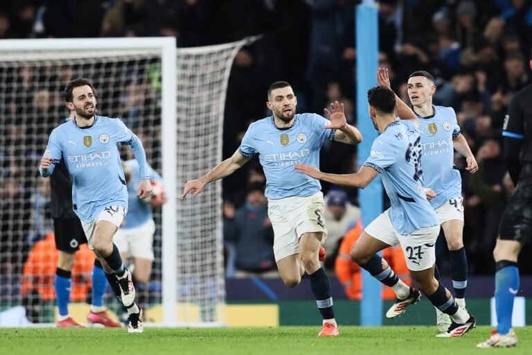 Manchester City&#039;s Mateo Kovacic celebrates after scoring during a soccer game between English Manchester City and Belgian Club Brugge KV, Wednesday 29 January 2025 in Manchester, United Kingdom, on the eight day (out of 8) of the UEFA Champions League league phase. BELGA PHOTO BRUNO FAHY (Photo by BRUNO FAHY/Belga/Sipa USA)
2025.01.29 MANCHESTER
pilka nozna liga mistrzow
Manchester City - Club Brugge KV
Foto Belga/SIPA USA/PressFocus

!!! POLAND ONLY !!!