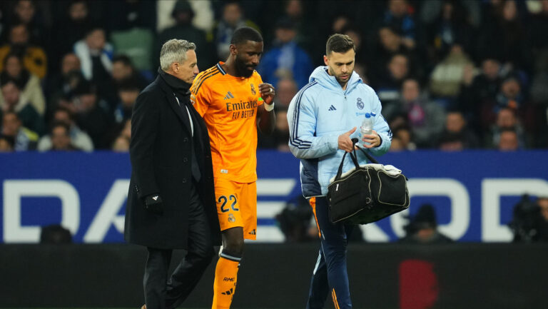 Antonio Rudiger of Real Madrid injury during the La Liga match between RCD Espanyol and Real Madrid played at RCDE Stadium on February 1, 2025 in Barcelona, Spain. (Photo by Bagu Blanco / PRESSINPHOTO)
2025.02.01 Barcelona
pilka nozna liga hiszpanska
RCD Espanyol Barcelona - Real Madryt
Foto Bagu Blanco/PRESSINPHOTO/SIPA USA/PressFocus

!!! POLAND ONLY !!!