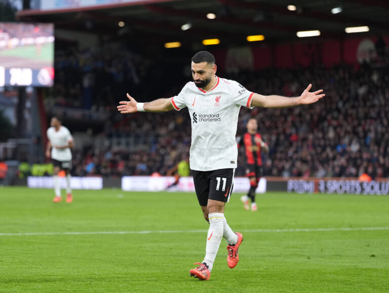 Bournemouth v Liverpool, Premier League, Football, Vitality Stadium, Bournemouth, UK - 01 Feb 2025 GOAL 0-2. Mohamed Salah of Liverpool celebrates scoring the second goal for Liverpool. Bournemouth Vitality Stadium Bournemouth GBR, UK NEWSPAPERS OUT Copyright: xSeanxRyanx
2025.02.01 Bournemouth
pilka nozna liga angielska
AFC Bournemouth - Liverpool
Foto IMAGO/PressFocus

!!! POLAND ONLY !!!
