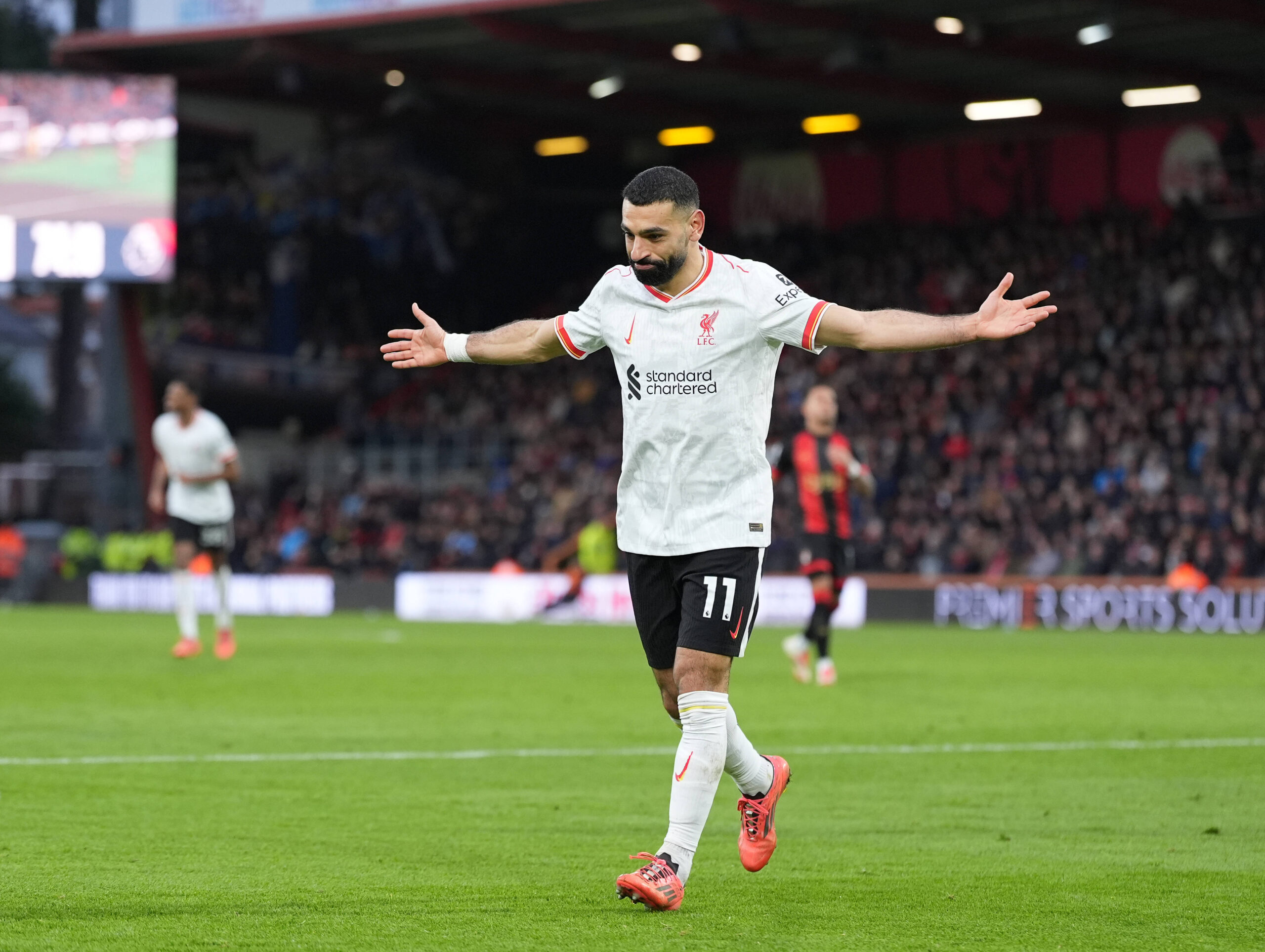 Bournemouth v Liverpool, Premier League, Football, Vitality Stadium, Bournemouth, UK - 01 Feb 2025 GOAL 0-2. Mohamed Salah of Liverpool celebrates scoring the second goal for Liverpool. Bournemouth Vitality Stadium Bournemouth GBR, UK NEWSPAPERS OUT Copyright: xSeanxRyanx
2025.02.01 Bournemouth
pilka nozna liga angielska
AFC Bournemouth - Liverpool
Foto IMAGO/PressFocus

!!! POLAND ONLY !!!