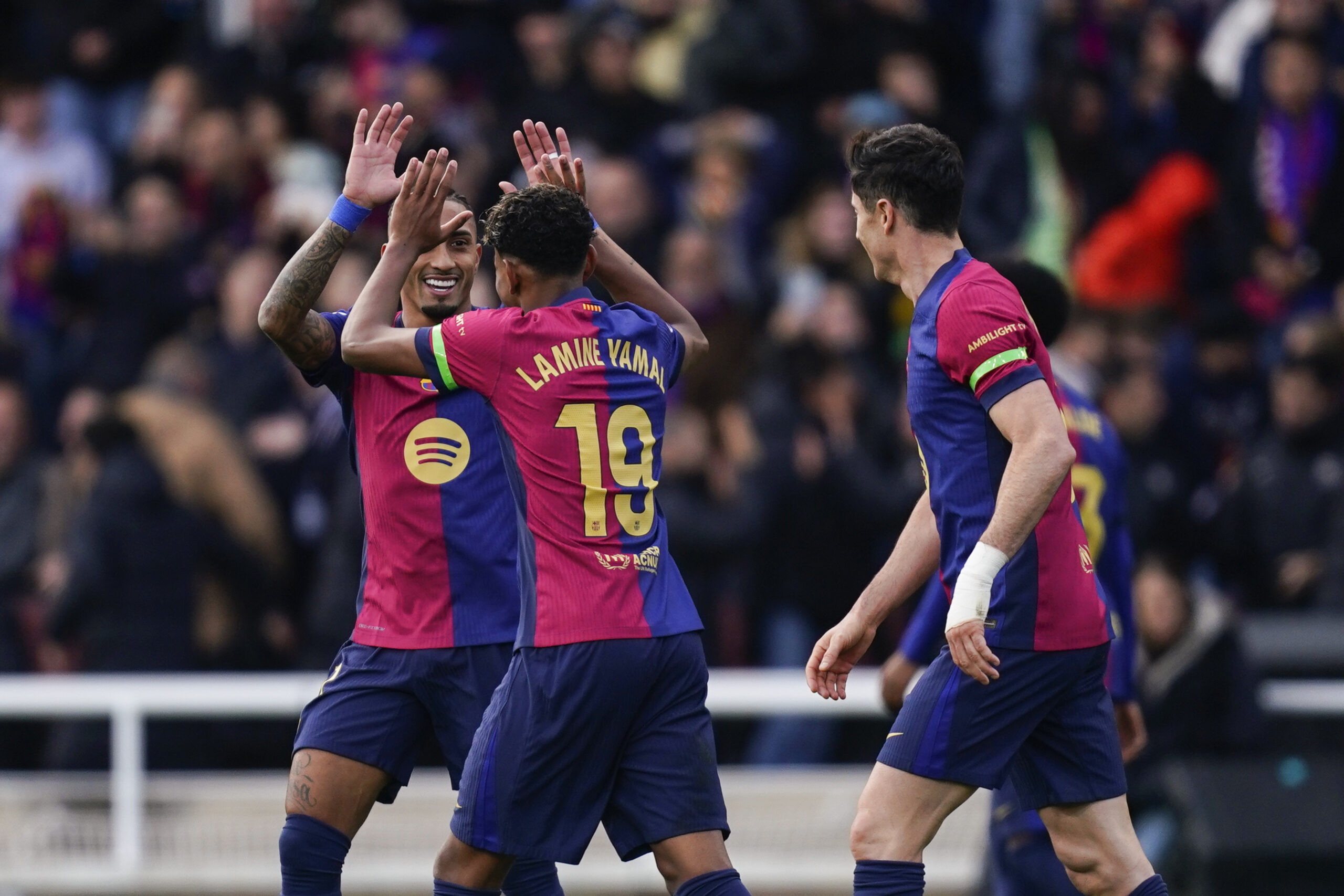 Robert Lewandowski of FC Barcelona celebrates the 1-0 with his teammates during the La Liga EA Sports match between FC Barcelona and Deportivo Alaves played at Lluis Companys Stadium on January 2, 2024 in Barcelona, Spain. (Photo by Sergio Ruiz / Imago)  (Photo by pressinphoto/Sipa USA)
2025.02.02 Barcelona
pilka nozna liga hiszpanska
FC Barcelona - Deportivo Alaves
Foto pressinphoto/SIPA USA/PressFocus

!!! POLAND ONLY !!!