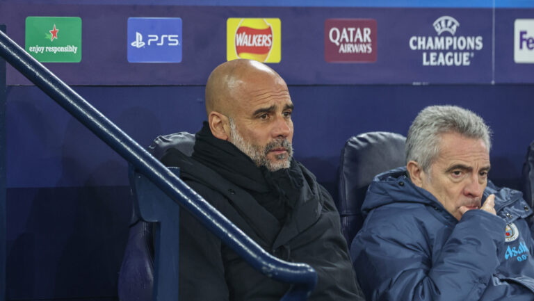 Pep Guardiola manager of Manchester City during the UEFA Champions League Knockout Round Play-off Manchester City v Real Madrid at Etihad Stadium, Manchester, United Kingdom, 11th February 2025

(Photo by Mark Cosgrove/News Images) in Manchester, United Kingdom on 2/11/2025. (Photo by Mark Cosgrove/News Images/Sipa USA)
2025.02.11 Manchester
pilka nozna Liga Mistrzow
Manchester City - Real Madryt
Foto Mark Cosgrove/News Images/SIPA USA/PressFocus

!!! POLAND ONLY !!!