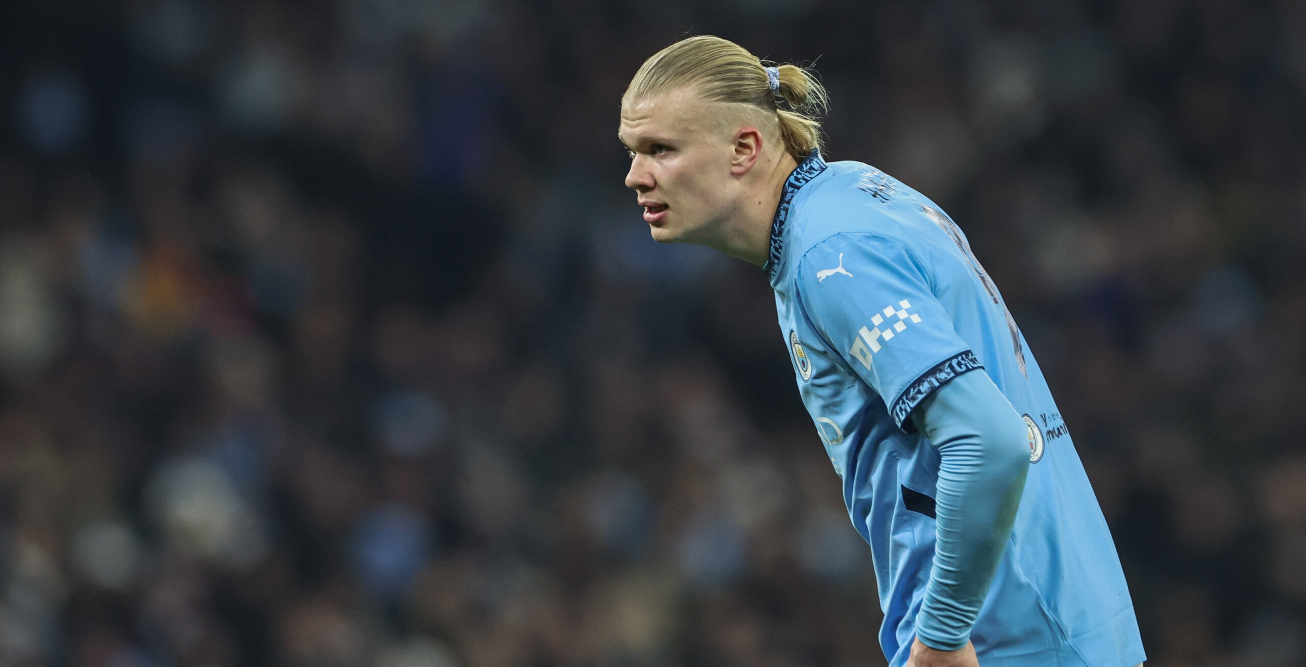 Erling Haaland of Manchester City during the UEFA Champions League Knockout Round Play-off Manchester City v Real Madrid at Etihad Stadium, Manchester, United Kingdom, 11th February 2025

(Photo by Mark Cosgrove/News Images) in Manchester, United Kingdom on 2/11/2025. (Photo by Mark Cosgrove/News Images/Sipa USA)
2025.02.11 Manchester
pilka nozna Liga Mistrzow
Manchester City - Real Madryt
Foto Mark Cosgrove/News Images/SIPA USA/PressFocus

!!! POLAND ONLY !!!