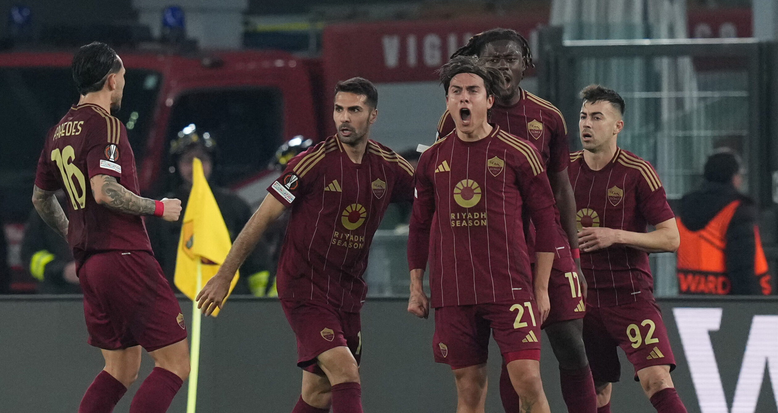 RomaÕs Paulo Dybala celebrate after scoring during the UEFA Europa League between Roma and Porto at the Olympic Stadium in Rome, Italy - Thursday 20 February 2025 - Sport Soccer (photo by Alfredo Falcone/LaPresse) (Photo by Alfredo Falcone/LaPresse/Sipa USA)
2025.02.20 Rzym
pilka nozna Liga Europy
AS Roma - FC Porto
Foto Alfredo Falcone/LaPresse/SIPA USA/PressFocus
!!! POLAND ONLY !!!