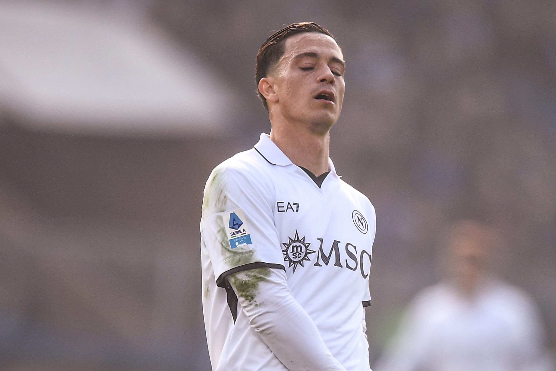Napoli’s Giacomo Raspadori disappointment during the Serie A soccer match between Como and Napoli at the Stadio Giuseppe Sinigaglia in Como, north west Italy - Sunday, February 23, 2025. Sport - Soccer. 
(Photo by Alberto Gandolfo/LaPresse) (Photo by Alberto Gandolfo/LaPresse/Sipa USA)
2025.02.23 Como
pilka nozna liga wloska
Como - SSC Napoli
Foto LaPresse/SIPA USA/PressFocus

!!! POLAND ONLY !!!