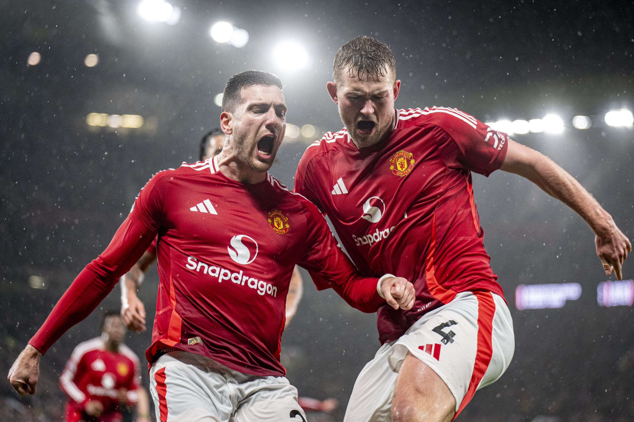 MANCHESTER, ENGLAND - FEBRUARY 26: Matthijs de Ligt of Manchester United celebrates after scoring a goal during the Premier League 2024/25 match between Manchester United and Ipswich Town at Old Trafford.  (Richard Callis/SPP) (Photo by Richard Callis/SPP/Sipa USA)
2025.02.26 Manchester
pilka nozna liga angielska
Manchester United - Ipswich Town
Foto SPP/SIPA USA/PressFocus

!!! POLAND ONLY !!!