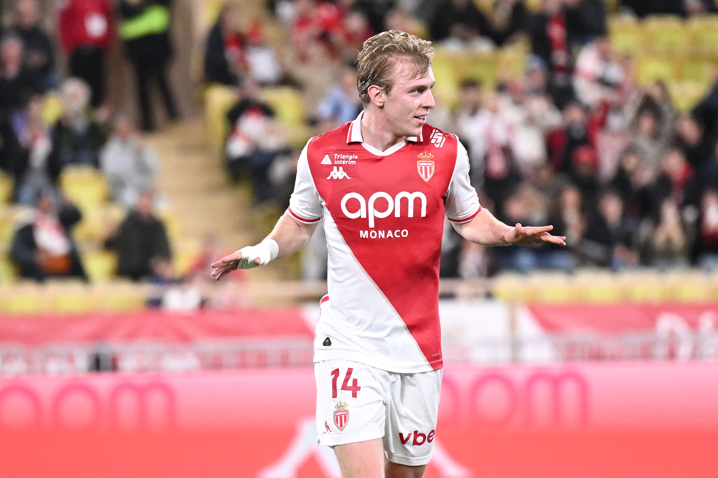 14 Mika BIERETH (asm) during the ligue 1 McDonald&#039;s match between Monaco and Reims at Stade Louis II on February 28, 2025 in Monaco, Monaco. (Photo by Anthony Bibard/FEP/Icon Sport/Sipa USA)
2025.02.28 Monako 
pilka nozna liga francuska
AS Monaco - Stade Reims
Foto Icon Sport/SIPA USA/PressFocus

!!! POLAND ONLY !!!