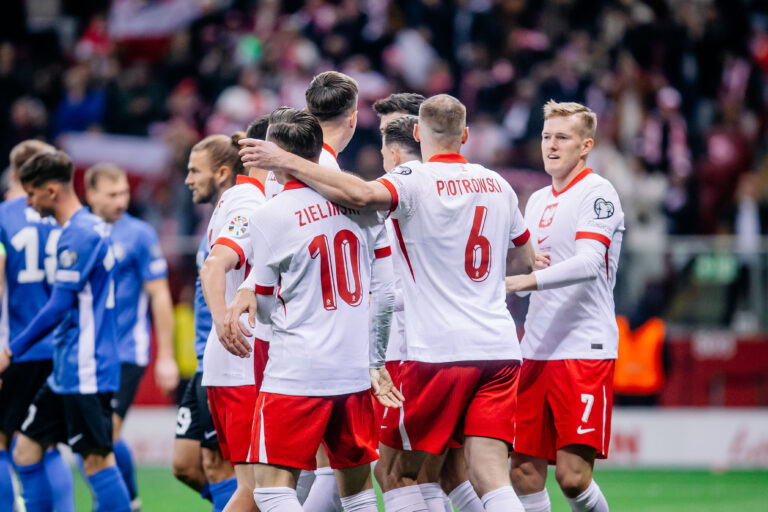 2024.03.21 Warszawa
Pilka nozna, Reprezentacja Polski, Eliminacje Mistrzostw Europy 2024, mecz barazowy
Polska - Estonia
N/z gol radosc bramka Piotr Zielinski Matty Cash  Robert Lewandowski  Jakub Piotrowski
Foto Mateusz Porzucek PressFocus

2024.03.21 Warszawa
Football Polish National team, European Qualifiers 2024, play-offs
Polska - Estonia
gol radosc bramka Piotr Zielinski Matty Cash  Robert Lewandowski  Jakub Piotrowski
Credit: Mateusz Porzucek PressFocus