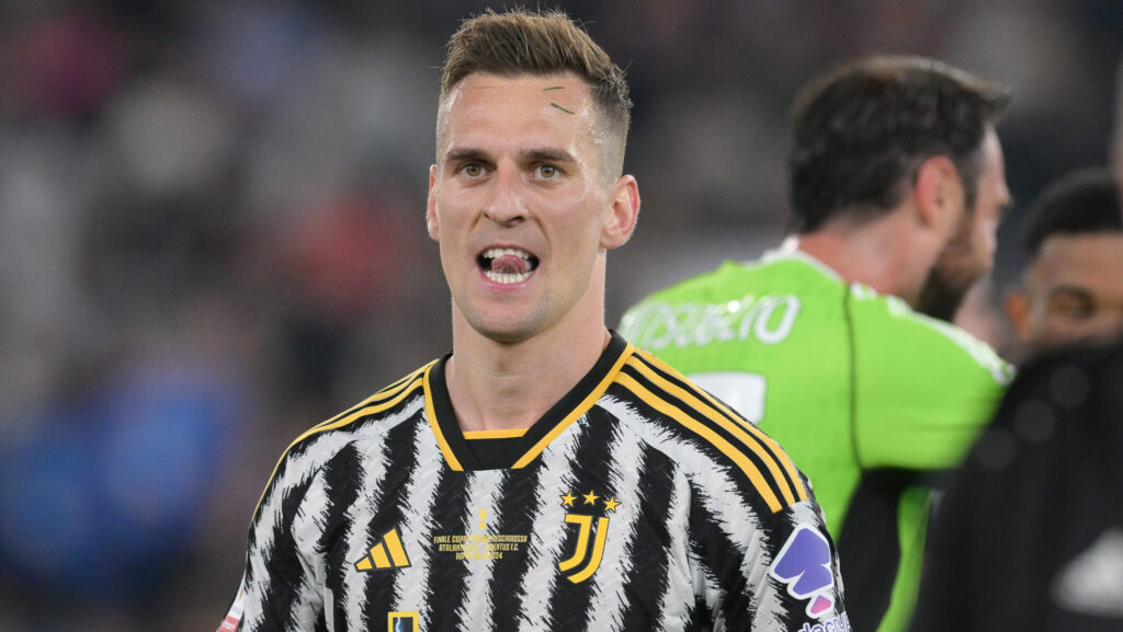 Stadio Olimpico, Roma , Italy - Arkadiusz Milik of FC Juventuss celebrate the victory at the end of the match during Italian Cup final Football Match, Atalanta vs Juventus, 15 May 2024 
(Photo by Roberto Ramaccia/Sipa USA)
2024.05.15 Rzym
pilka nozna Puchar Wloch , final
Atalanta Bergamo - Juventus Turyn
Foto Roberto Ramaccia/SIPA USA/PressFocus

!!! POLAND ONLY !!!