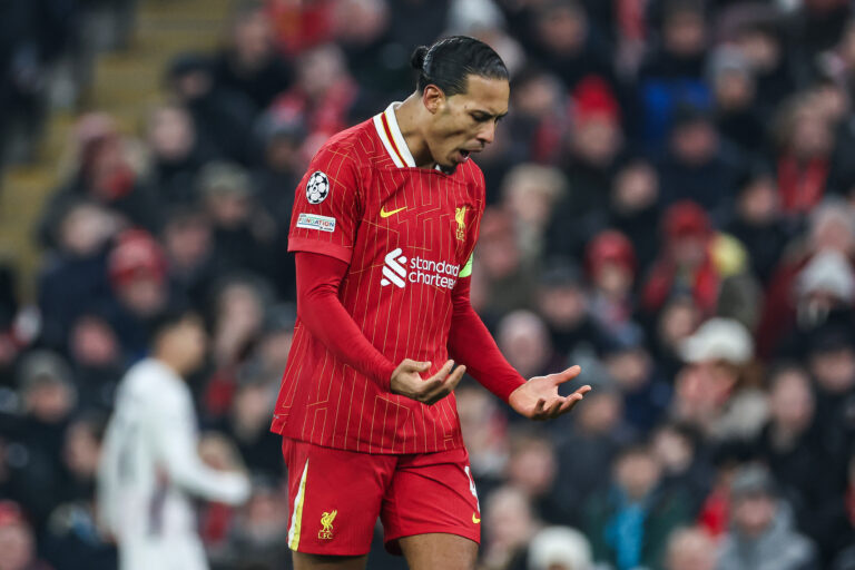 Virgil van Dijk of Liverpool reacts during the UEFA Champions League - League Stage Liverpool v Lille at Anfield, Liverpool, United Kingdom, 21st January 2025

(Photo by Mark Cosgrove/News Images) in ,  on 1/21/2025. (Photo by Mark Cosgrove/News Images/Sipa USA)
2025.01.21 Liverpool
pilka nozna Liga Mistrzow
FC Liverpool - Lille OSC
Foto Mark Cosgrove/News Images/SIPA USA/PressFocus

!!! POLAND ONLY !!!