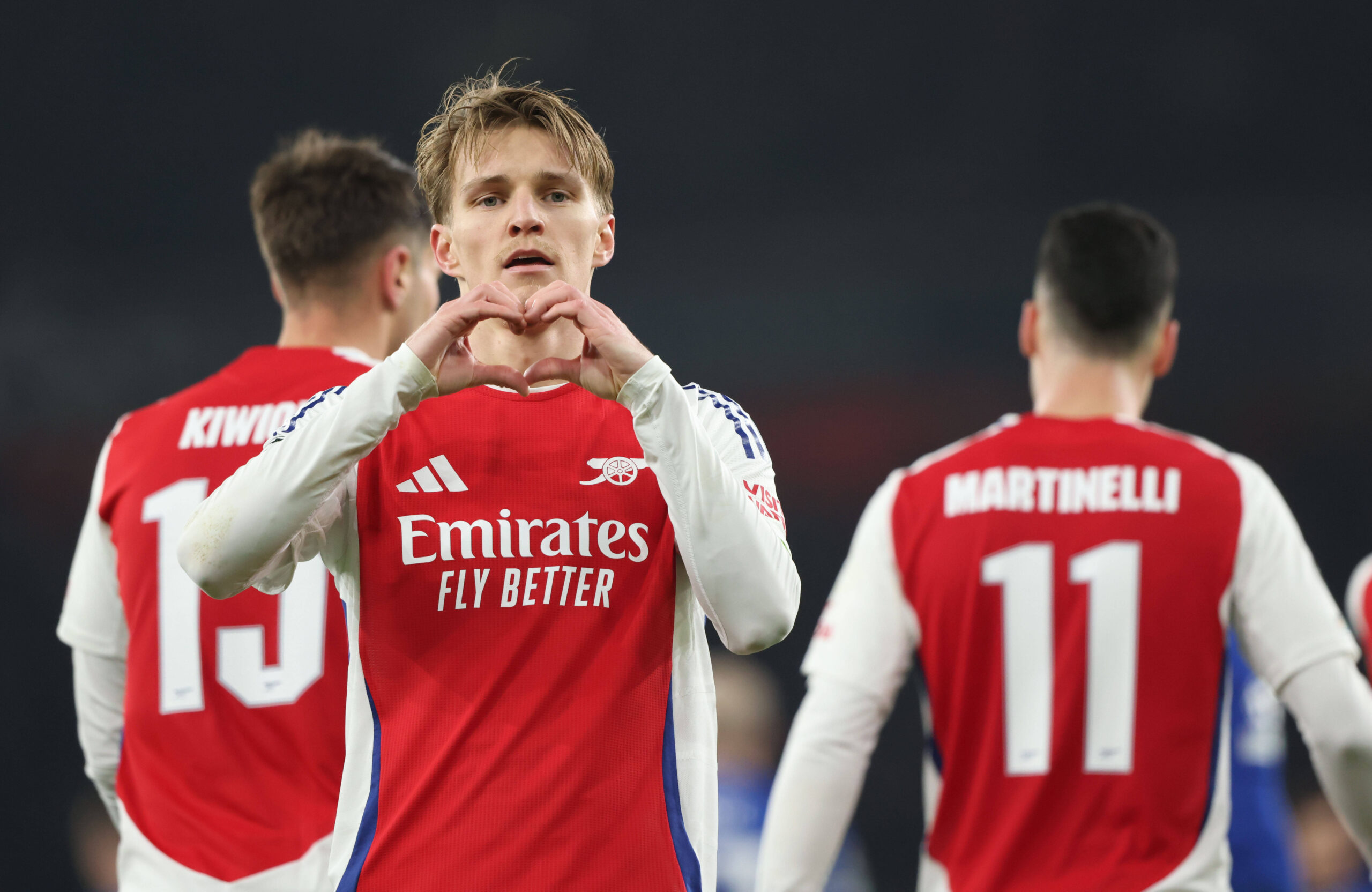 Martin Odegaard A celebrates scoring the third Arsenal goal 3-0 at the Arsenal v Dinamo Zagreb UEFA Champions League match, at the Emirates Stadium, London, UK on 22nd January, 2025. PUBLICATIONxNOTxINxUK
2025.01.22 Londyn
pilka nozna liga mistrzow
Arsenal - Dinamo Zagrzeb
Foto IMAGO/PressFocus

!!! POLAND ONLY !!!