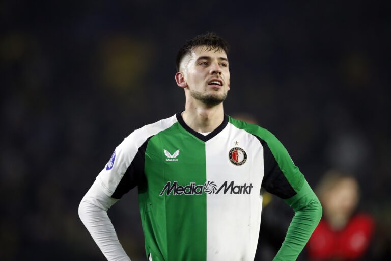 2/15/2025 - BREDA - Jacob Moder of Feyenoord balks after the Dutch Eredivisie match between NAC Breda and Feyenoord at the Rat Verlegh Stadium on Feb. 15, 2025 in Breda, Netherlands. ANP BART STOUTJESDIJK /ANP/Sipa USA
2025.02.15 Breda
pilka nozna liga holenderska
NAC Breda - Feyenoord Rotterdam
Foto ANP/SIPA USA/PressFocus

!!! POLAND ONLY !!!