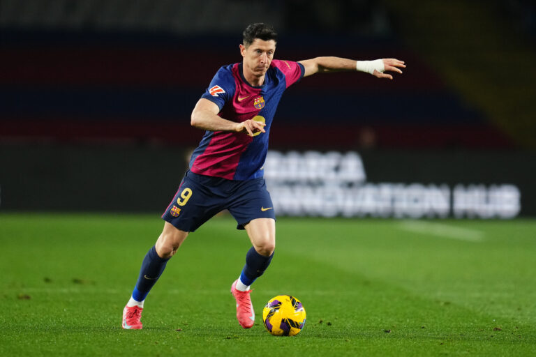 Robert Lewandowski of FC Barcelona during the La Liga EA Sports match between FC Barcelona and Rayo Vallecano played at Lluis Companys Stadium on February 17, 2025 in Barcelona, Spain. (Photo by Bagu Blanco / PRESSINPHOTO)


2025.02.18 Barcelona
pilka nozna liga hiszpanska
FC Barcelona - Rayo Vallecano
Foto Bagu Blanco/PRESSINPHOTO/SIPA USA/PressFocus

!!! POLAND ONLY !!!