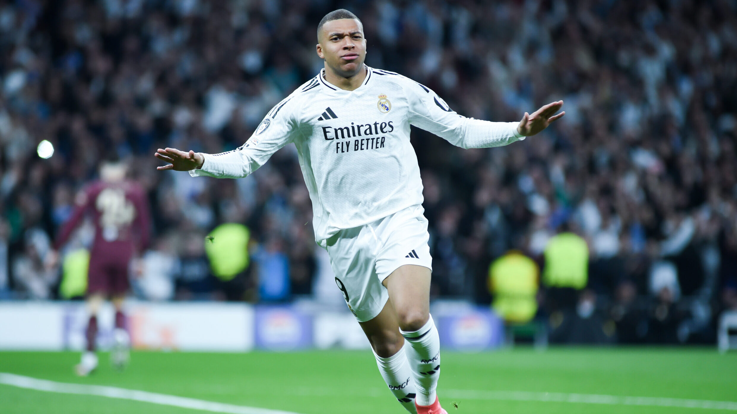 (250220) -- MADRID, Feb. 20, 2025 (Xinhua) -- Kylian Mbappe of Real Madrid celebrates a goal during the UEFA Champions League knockout phase play-off second leg football match between Real Madrid and Manchester City in Madrid, Spain, on Feb. 19, 2025. (Photo by Gustavo Valiente/Xinhua)
2025.02.19 Madryt
pilka nozna liga Mistrzow
Real Madryt - Manchester City
Foto Gustavo Valiente/Xinhua/PressFocus
!!! POLAND ONLY !!!