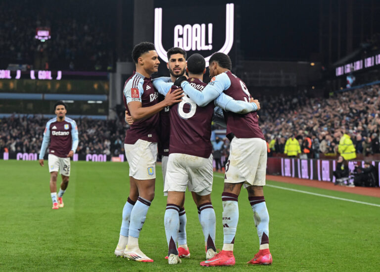 Birmingham, England, 28th February 2025. Marco Asensio of Aston Villa celebrates scoring his sides first goal during the FA Cup fifth round match at Villa Park, Birmingham. Picture credit should read: Cody Froggatt / Sportimage EDITORIAL USE ONLY. No use with unauthorised audio, video, data, fixture lists, club/league logos or live services. Online in-match use limited to 120 images, no video emulation. No use in betting, games or single club/league/player publications. SPI_043_CF_Aston_Villa_Cardiff_SPI-3708_043 SPI-3708-0046
2025.02.28 Birmingham
pilka nozna , Puchar Anglii
Aston Villa - Cardiff City
Foto IMAGO/PressFocus

!!! POLAND ONLY !!!