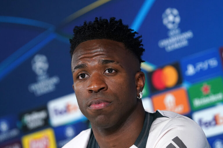 Real Madrid CF&#039;s Vinicius Junior during the press conference prior to the first leg of the Champions League Round of 16 against Atletico de Madrid. March 3, 2025. (Photo by Acero/Alter Photos/Sipa USA)
2025.03.03 Madryt
pilka nozna liga mistrzow trening Real Madryt
Sesja treningowa Real Madryt
Foto Alter Photos/SIPA USA/PressFocus

!!! POLAND ONLY !!!