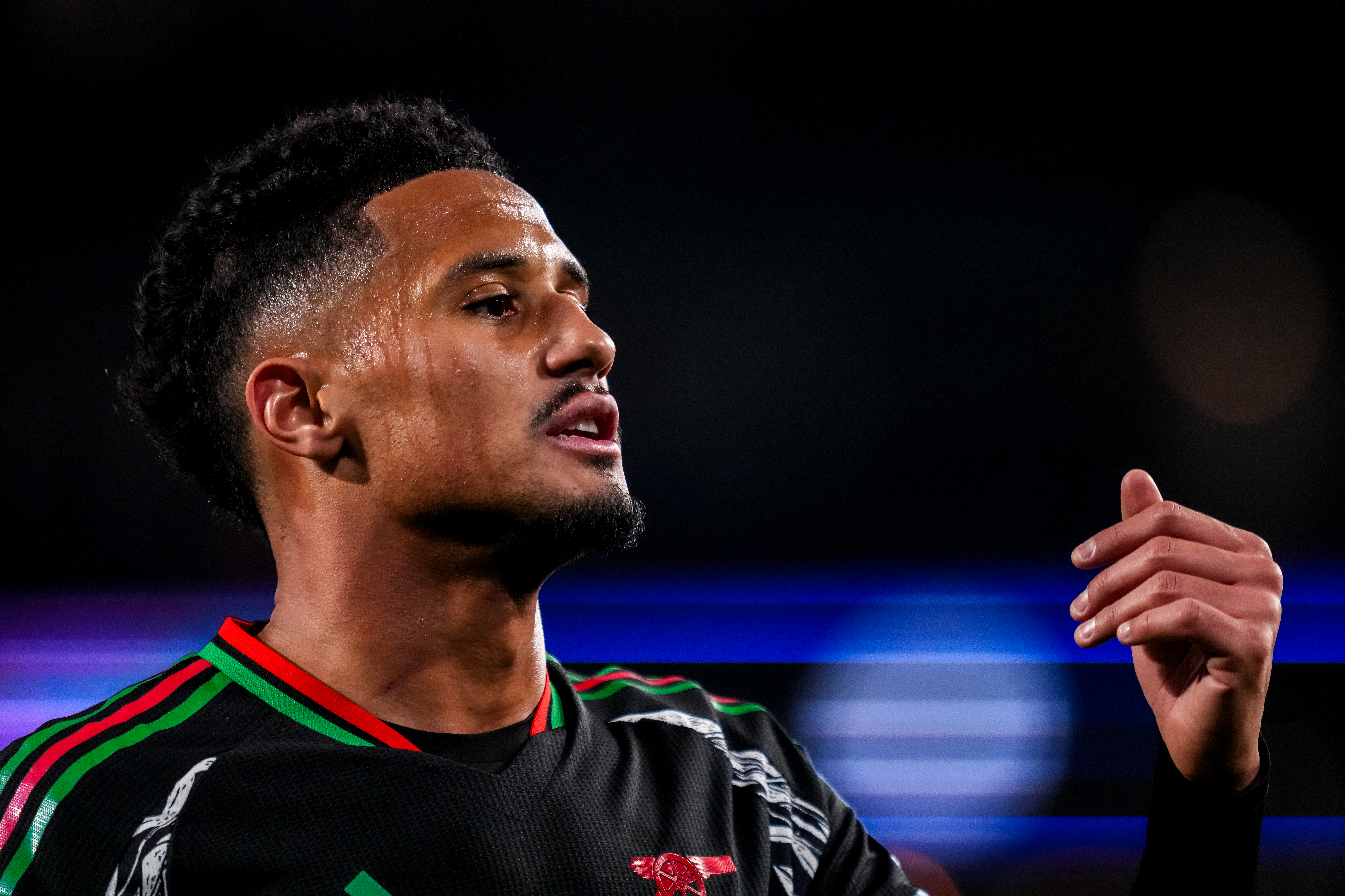 EINDHOVEN, NETHERLANDS - MARCH 4: William Saliba of Arsenal gestures during the UEFA Champions League 2024/25 UEFA Champions League 2024/25 Round of 16 first leg match between PSV and Arsenal FC at the Philips Stadion on March 4, 2025 in Eindhoven, Netherlands. (Photo by Rene Nijhuis/MB Media)

04.03.2025 Eindhoven
pilka nozna liga mistrzow
PSV Eindhoven - Arsenal FC
Foto Rene Nijhuis/MB Media  / PressFocus 
POLAND ONLY!!