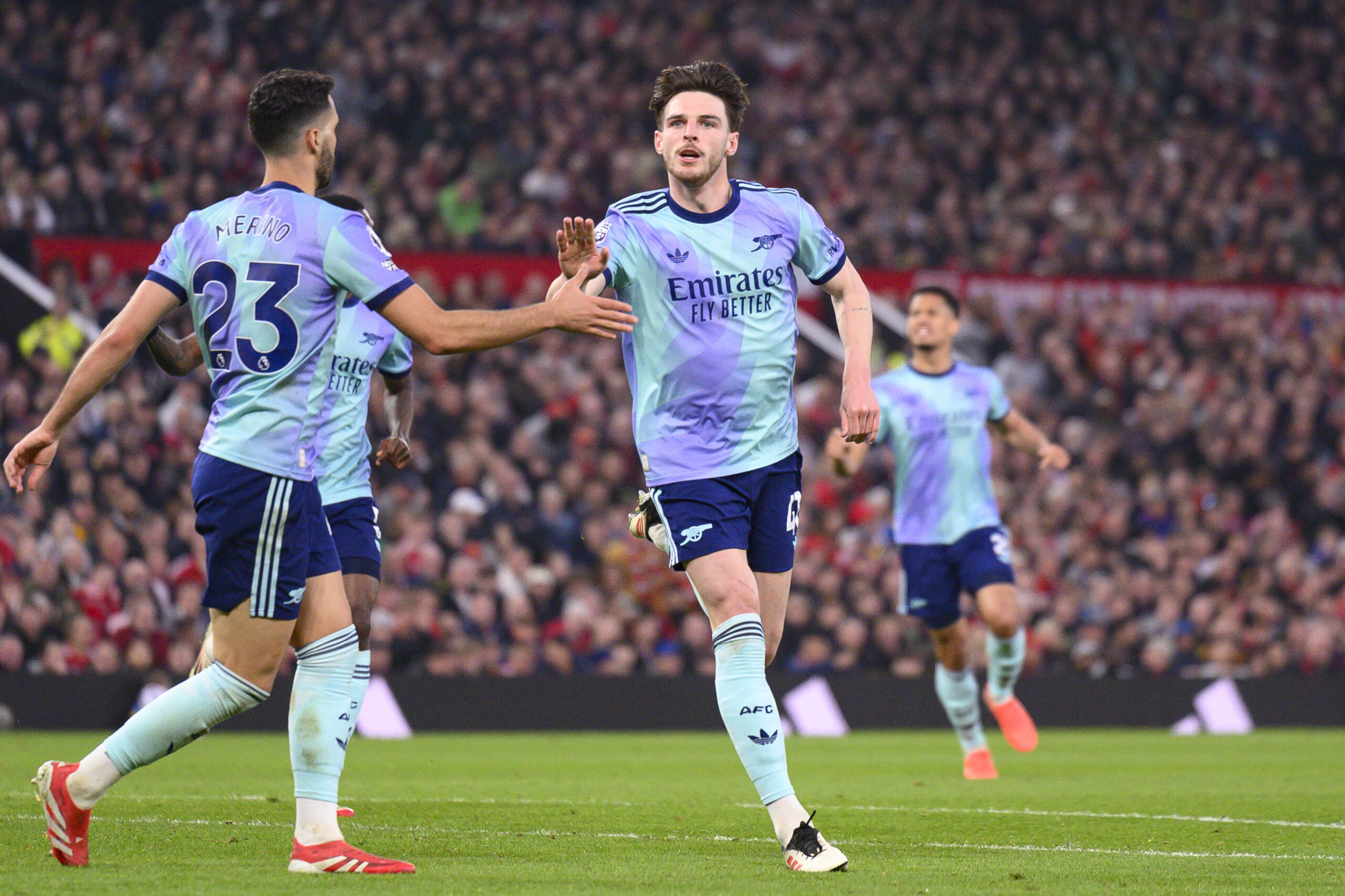 Old Trafford MANCHESTER, ENGLAND - MARCH 09: Declan Rice of Arsenal FC celebrates his goal during the Premier League 2024/25 Matchweek 28 match between Manchester United FC and Arsenal FC at Old Trafford, on March 09, 2025 in Manchester, England.  (Richard Callis / SPP) (Photo by Richard Callis / SPP/Sipa USA)
2025.03.09 Manchester 
pilka nozna liga angielska
Manchester United - Arsenal Londyn
Foto SPP/SIPA USA/PressFocus

!!! POLAND ONLY !!!