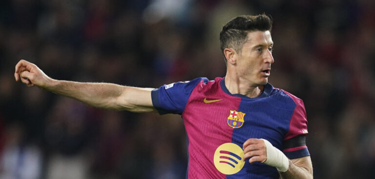Robert Lewandowski of FC Barcelona during the UEFA Champions League match, Round of 16, between FC Barcelona and Benfica played at Lluis Companys Stadium on March 11 2025 in Barcelona Spain. (Photo by Sergio Ruiz / Imago)  (Photo by pressinphoto/Sipa USA)
2025.03.11 Barcelona
pilka nozna liga mistrzow
FC Barcelona - Benfica Lizbona
Foto PRESSINPHOTO/SIPA USA/PressFocus

!!! POLAND ONLY !!!