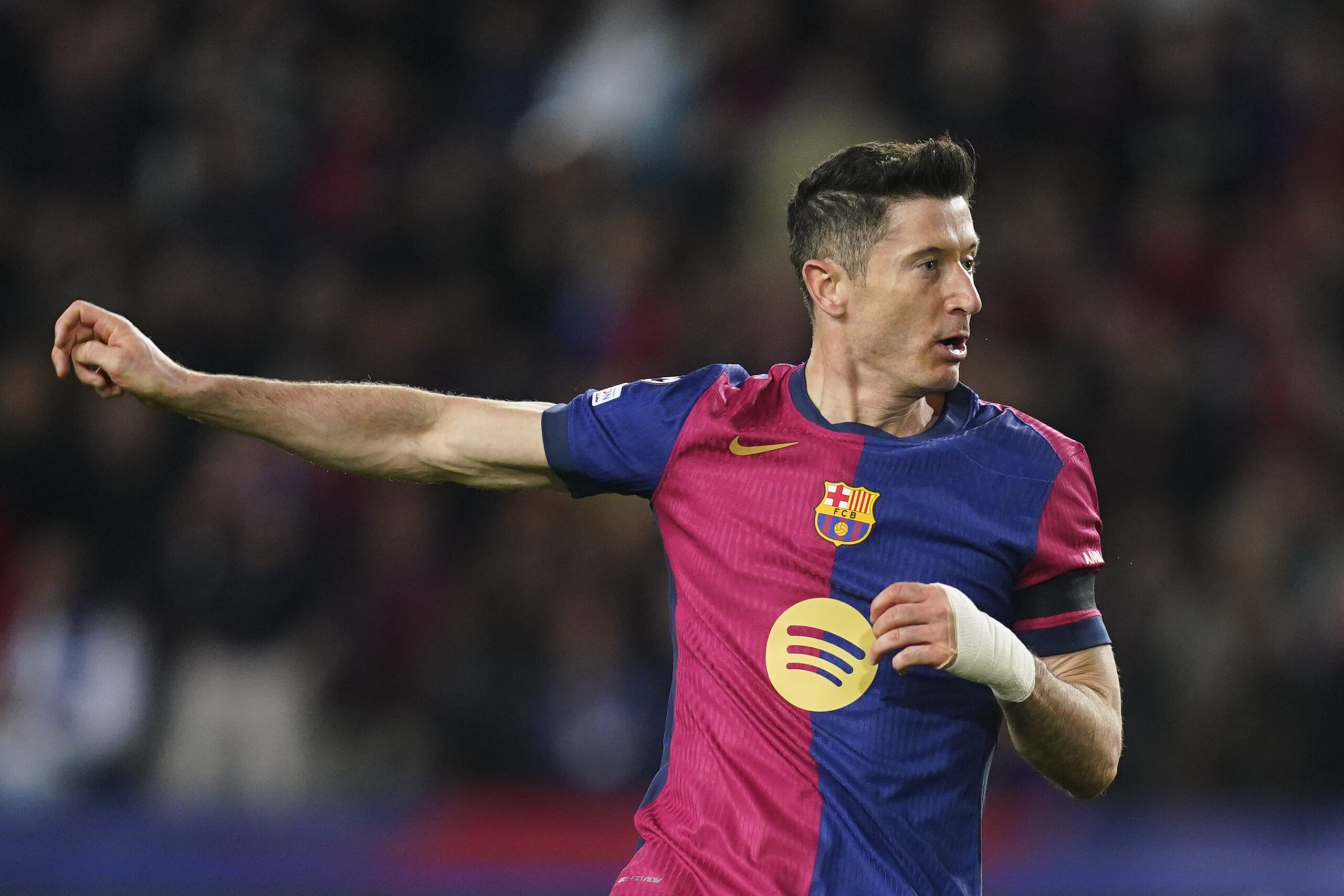 Robert Lewandowski of FC Barcelona during the UEFA Champions League match, Round of 16, between FC Barcelona and Benfica played at Lluis Companys Stadium on March 11 2025 in Barcelona Spain. (Photo by Sergio Ruiz / Imago) (Photo by pressinphoto/Sipa USA)
2025.03.11 Barcelona
pilka nozna liga mistrzow
FC Barcelona - Benfica Lizbona
Foto PRESSINPHOTO/SIPA USA/PressFocus
!!! POLAND ONLY !!!