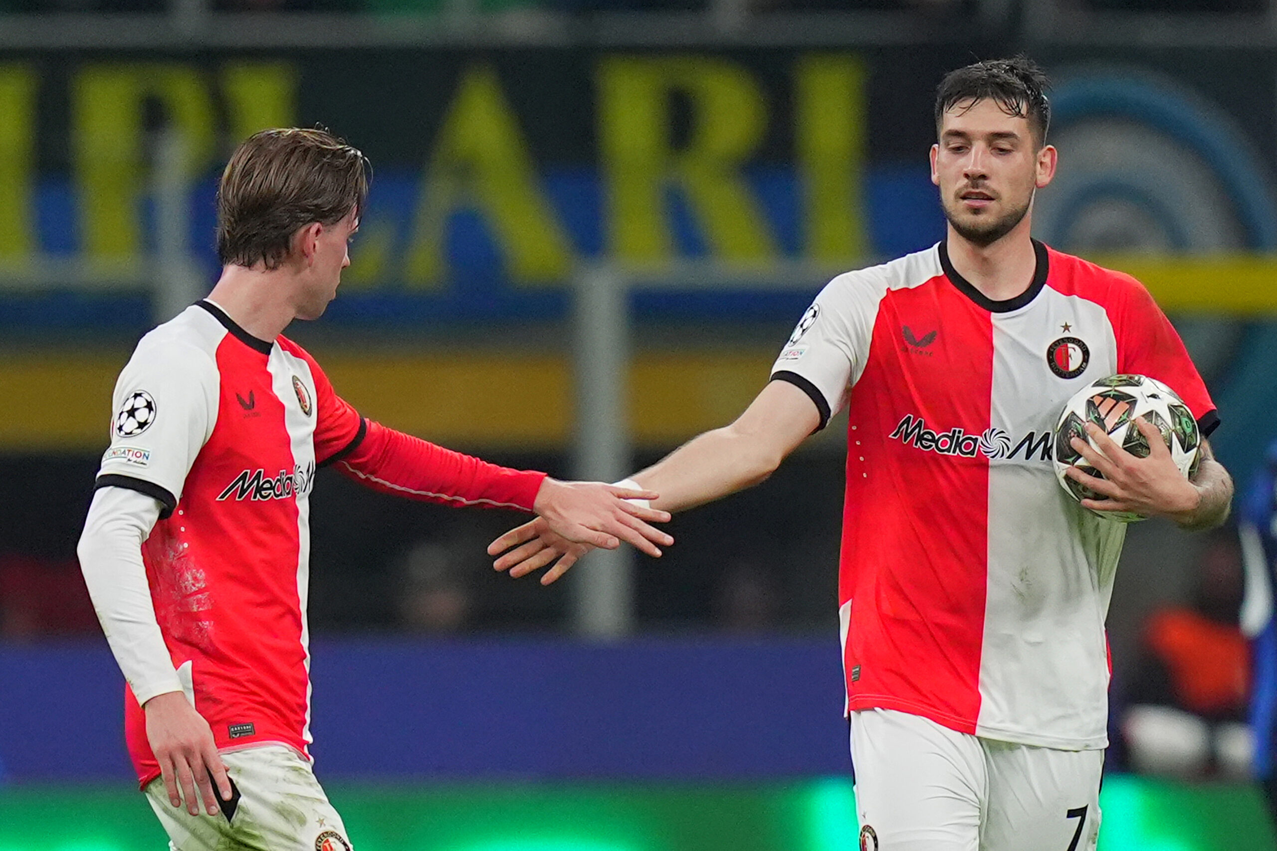 Feyenoord&#039;s Jakub Moder   celebrates after scoring  1-1    during the Uefa Champions League soccer match between Inter  and Feyenoord at the San Siro Stadium in Milan, north Italy - Tuesday  , March 11 , 2025. Sport - Soccer . (Photo by Spada/LaPresse) (Photo by Spada/LaPresse/Sipa USA)
2025.03.11 Mediolan
pilka nozna liga mistrzow
Inter Mediolan - Feyenoord Rotterdam 
Foto LaPresse/SIPA USA/PressFocus

!!! POLAND ONLY !!!