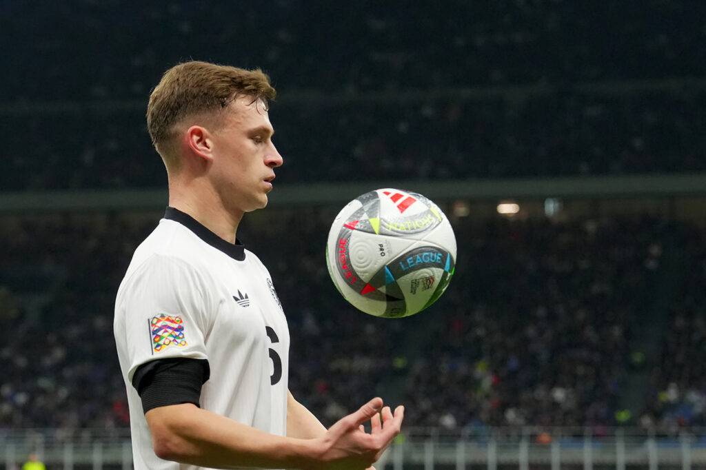Germany’s defender Joshua Kimmich   during the Uefa Nations League soccer match between Italy and Germany at the San Siro Stadium in Milan, north Italy - Thursday , Mach 20  , 2025 . Sport - Soccer . (Photo by Spada/LaPresse) (Photo by Spada/LaPresse/Sipa USA)
2025.03.20 Mediolan
pilka nozna liga narodow
Wlochy - Niemcy
Foto LaPresse/SIPA USA/PressFocus

!!! POLAND ONLY !!!