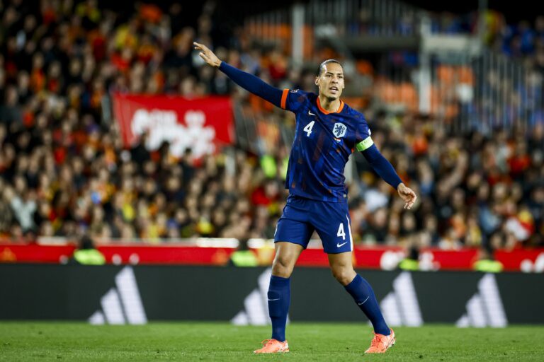 3/23/2025 - VALENCIA - Virgil van Dijk of the Netherlands during the UEFA Nations League quarterfinal match between Spain and the Netherlands at Estadio Mestalla on March 23, 2025 in Valencia, Spain. ANP KOEN VAN WEEL /ANP/Sipa USA
2025.03.23 Walencja
pilka nozna Liga Narodow
Hiszpania - Holandia
Foto ANP/SIPA USA/PressFocus

!!! POLAND ONLY !!!