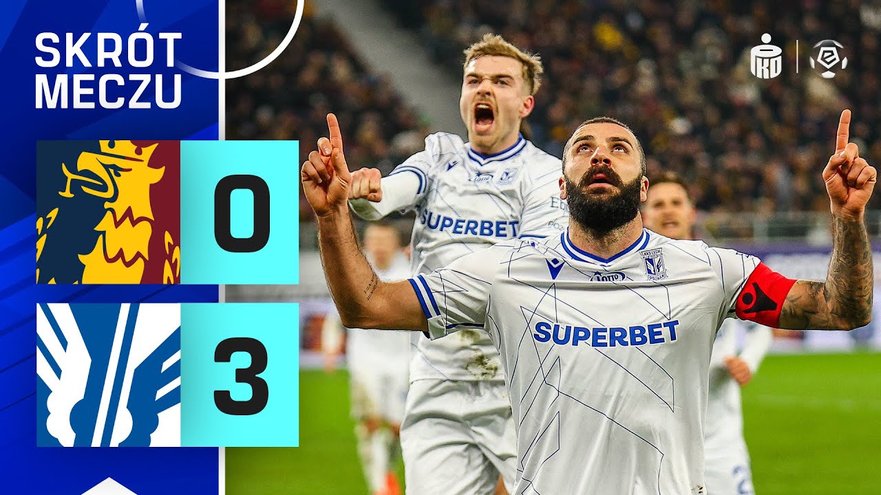 SKRÓT MECZU: Pogoń Szczecin 0:3 Lech Poznań