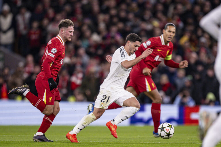 Brahim Daz of Real Madrid during a match between Liverpool and Real Madrid as part of UEFA Champions League at Anfield Stadium on November 27, 2024 in Liverpool, Englandl. (Richard Callis / SPP) (Photo by Richard Callis / SPP/Sipa USA)
2024.11.27 Liverpool
pilka nozna liga mistrzow
FC Liverpool - Real Madryt
Foto Richard Callis/SPP/SIPA USA/PressFocus
!!! POLAND ONLY !!!
