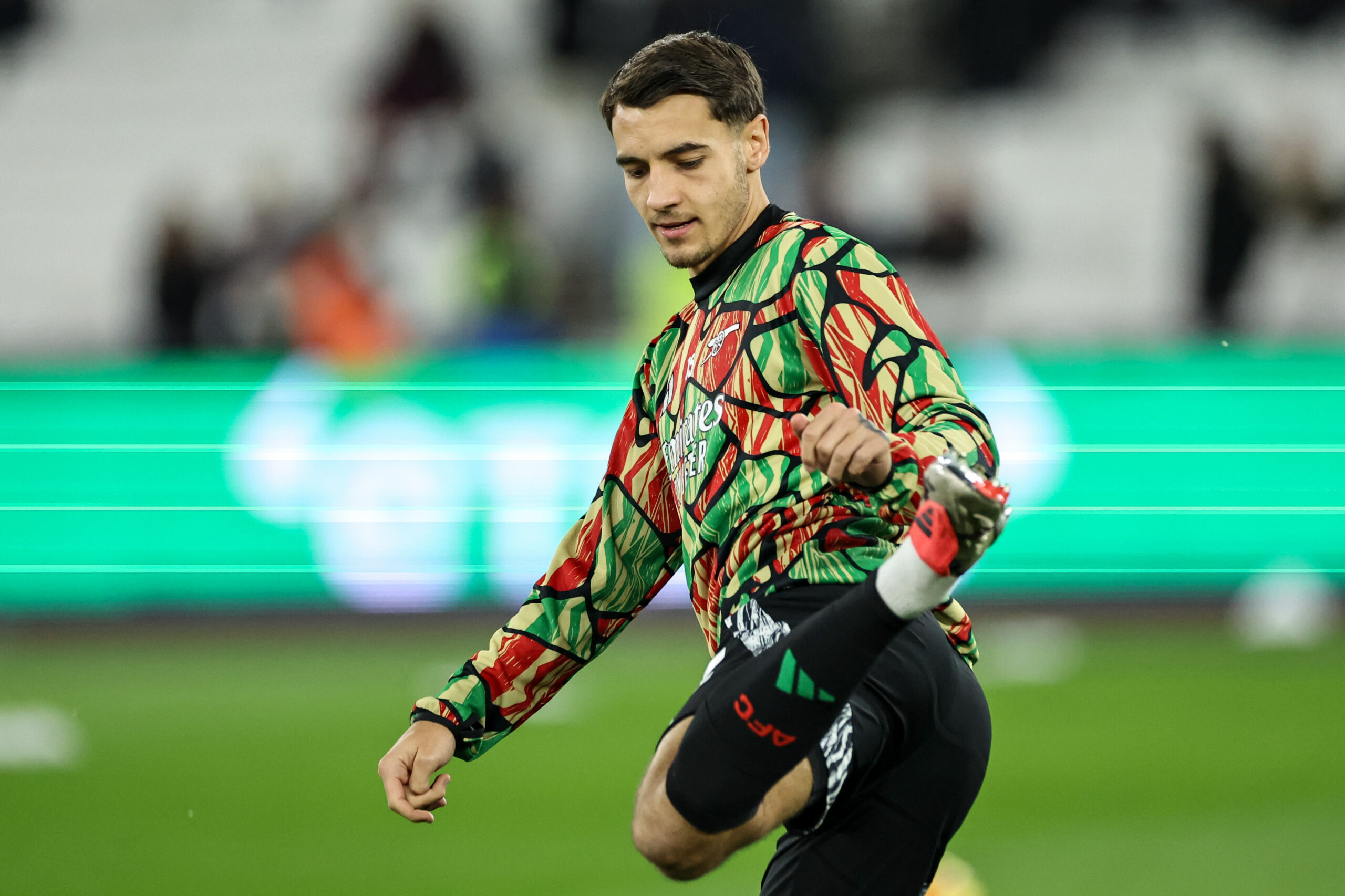 Jakub Kiwior of Arsenal in the pregame warmup session during the Premier League match West Ham United vs Arsenal at London Stadium, London, United Kingdom, 30th November 2024

(Photo by Mark Cosgrove/News Images) in London, United Kingdom on 11/30/2024. (Photo by Mark Cosgrove/News Images/Sipa USA)
2024.11.30 Londyn
pilka nozna liga angielska
West Ham United - Arsenal Londyn
Foto Mark Cosgrove/News Images/SIPA USA/PressFocus

!!! POLAND ONLY !!!