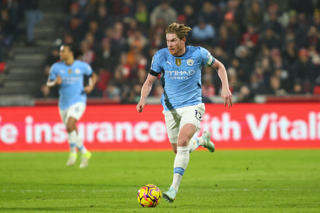 London, England, January 14th 2025: Kevin De Bruyne (17 Manchester City) during the Premier League match between Brentford and Manchester City at Brentford Community Stadium in London, England  (Alexander Canillas/SPP) (Photo by Alexander Canillas/SPP/Sipa USA)
2025.01.14 London
pilka nozna liga angielska
Brentford - Manchester City
Foto Alexander Canillas/SPP/SIPA USA/PressFocus

!!! POLAND ONLY !!!