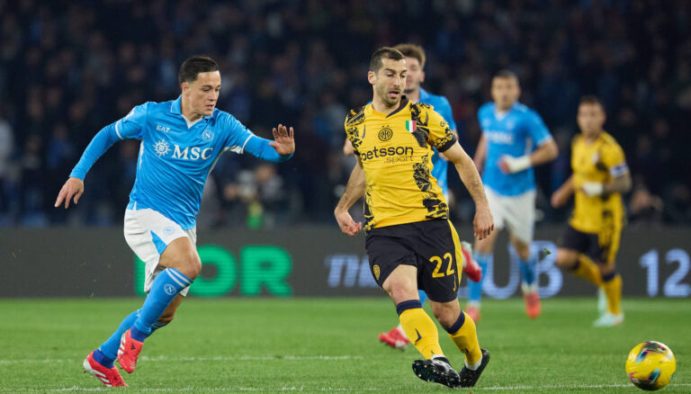 NAPLES, ITALY, MARCH 01: Henrikh Mkhitaryan of FC Internazionale is in action during the Serie A soccer match between SSC Napoli and FC Internazionale at the Diego Armando Stadium, in Naples, Italy, on March 01, 2025. SSC Napoli v FA Internazionale Milan - Serie A
2025.03.01 Neapol
pilka nozna , liga wloska
SSC Napoli - Inter Mediolan
Foto IMAGO/PressFocus

!!! POLAND ONLY !!!