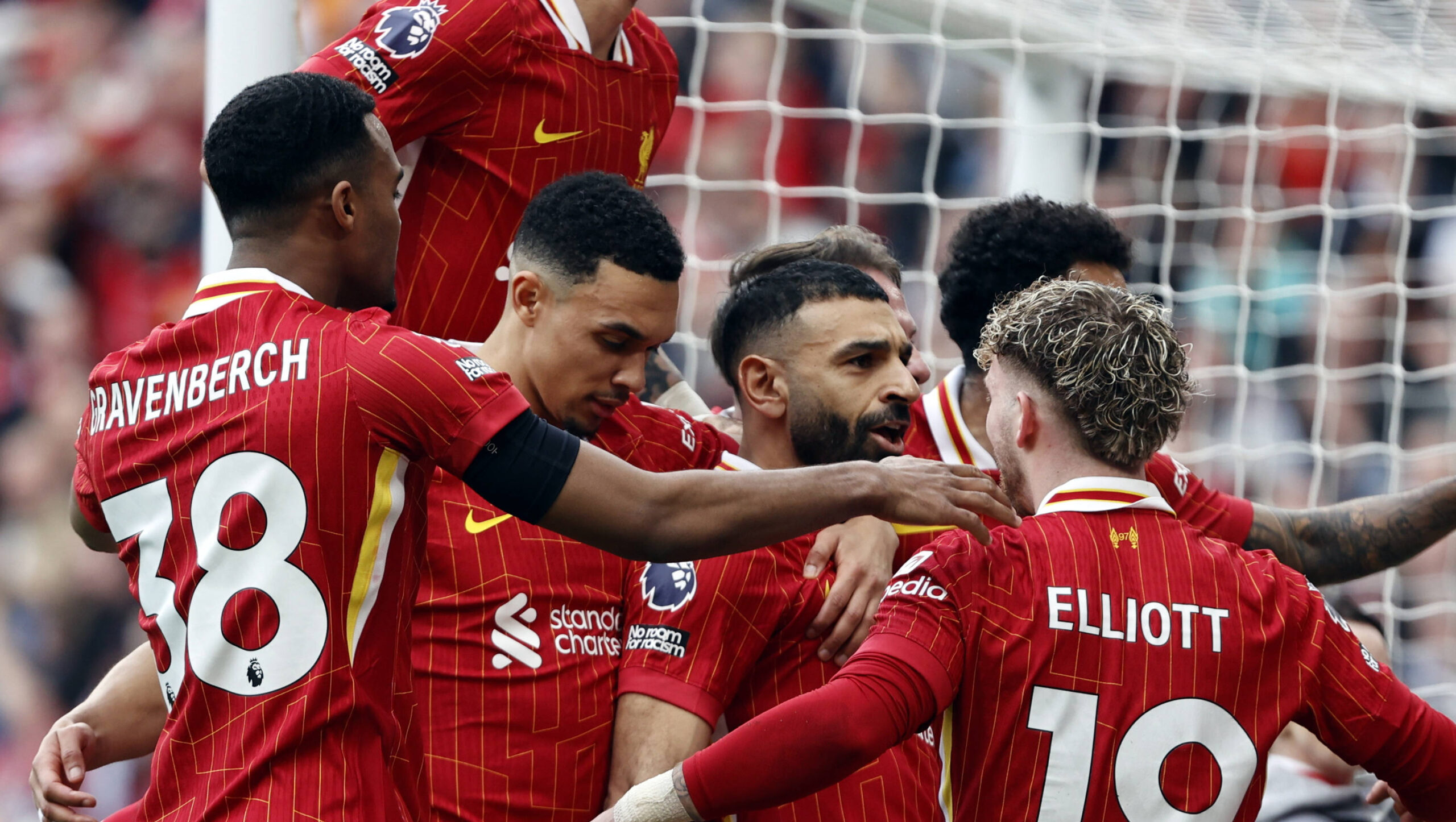 Football - 2024 / 2025 Premier League - Liverpool vs Southampton - Anfield - Saturday 8th March 2025 Mohamed Salah of Liverpool celebrates after he scores from the penalty spot to put Liverpool 2-1 ahead early in the second half, at Anfield. PUBLICATIONxNOTxINxUK
2025.03.08 Liverpool
pilka nozna , liga angielska
FC Liverpool - Southampton
Foto IMAGO/PressFocus

!!! POLAND ONLY !!!