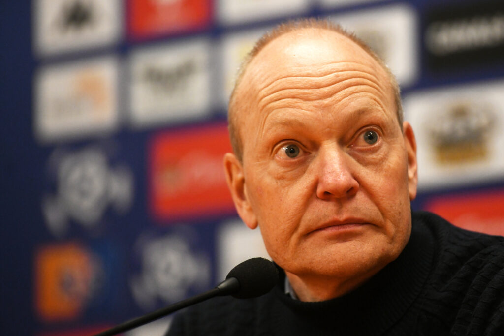 2025.03.16 Bialystok Pilka nozna PKO Ekstraklasa sezon 2024/2025 25. kolejka rozgrywek Jagiellonia Bialystok (zolto-czerwone) - Lech Poznan N/z Niels Frederiksen trener Lecha Poznan szkoleniowiec coach na pomeczowej konferencji prasowej Foto Michal Kosc / PressFocus 
2025.03.16 Bialystok Football Polish PKO Ekstraklasa season 2024/2025 Jagiellonia Bialystok - Lech Poznan Credit Michal Kosc / PressFocus