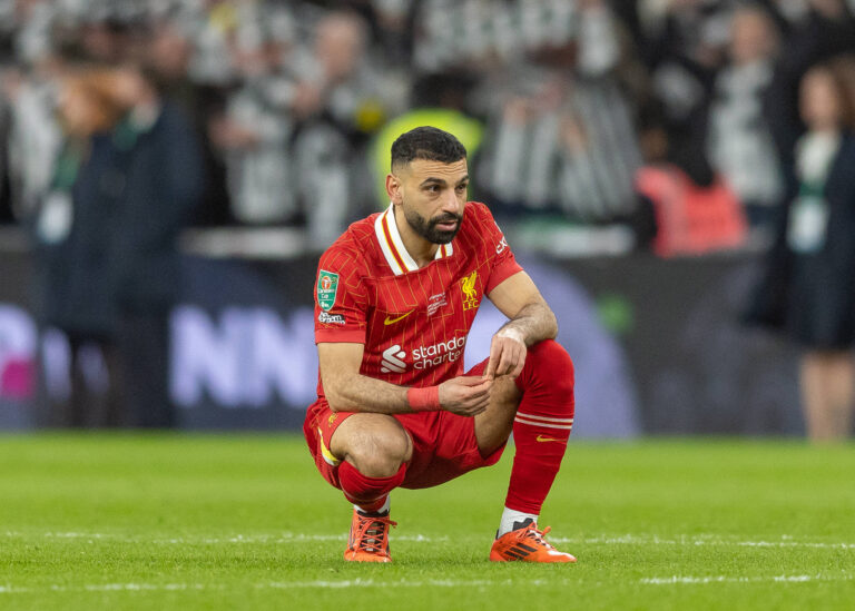 Liverpool v Newcastle United, Carabao Cup Final, EFL Cup Final, Football, Wembley Stadium, Wembley, London, UK - 16 Mar 2025 A dejected Mo Salah of Liverpool FC at full time Wembley Wembley Stadium London GBR, UK NEWSPAPERS OUT Copyright: xEllixBirchx
2025.03.16 Londyn
pilka nozna , Puchar Ligi Angielskiej
FC Liverpool - Newcastle United
Foto IMAGO/PressFocus

!!! POLAND ONLY !!!