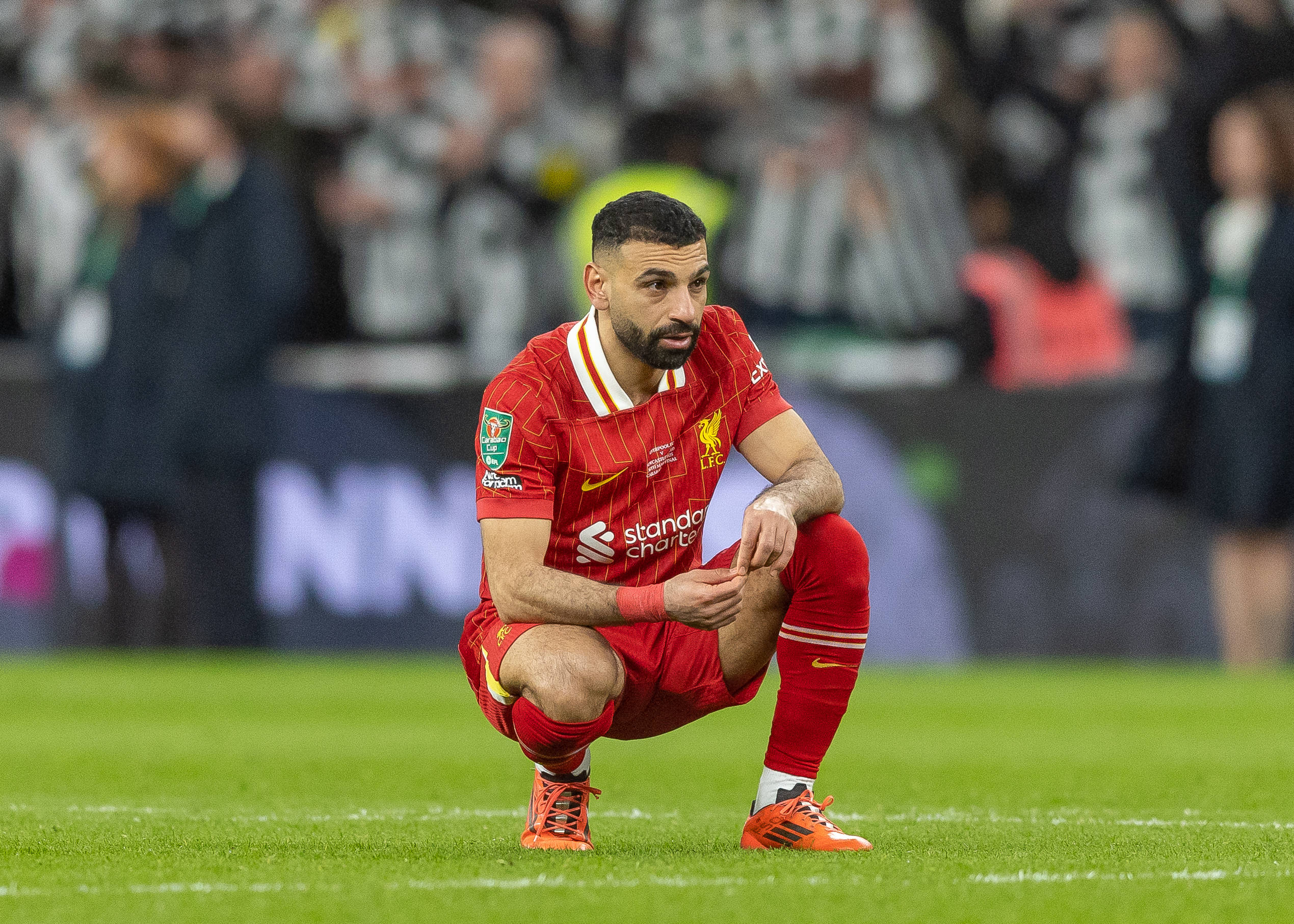 Liverpool v Newcastle United, Carabao Cup Final, EFL Cup Final, Football, Wembley Stadium, Wembley, London, UK - 16 Mar 2025 A dejected Mo Salah of Liverpool FC at full time Wembley Wembley Stadium London GBR, UK NEWSPAPERS OUT Copyright: xEllixBirchx
2025.03.16 Londyn
pilka nozna , Puchar Ligi Angielskiej
FC Liverpool - Newcastle United
Foto IMAGO/PressFocus

!!! POLAND ONLY !!!
