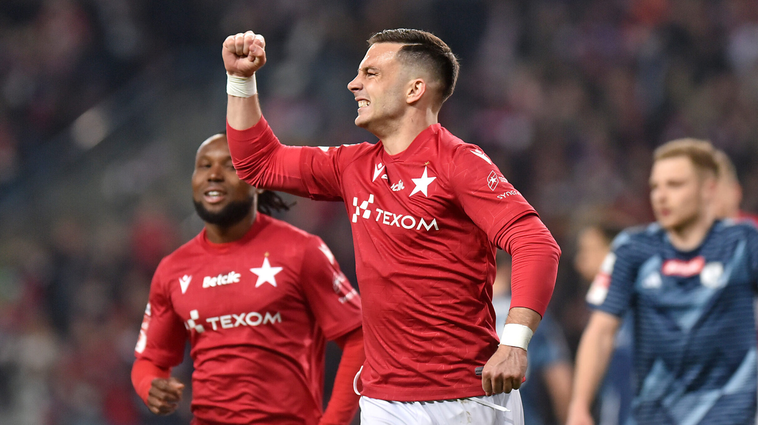 2025.03.28 Krakow
Pilka nozna , Betclic I liga , sezon 2024/25
Wisla Krakow - Kotwica Kolobrzeg
N/z James Igbekeme, Angel Rodado, radosc po bramce na 2-1, gol, bramka
Foto Krzysztof Porebski / PressFocus

2025.03.28 Krakow
Football , Polish league, second level , 2024/2025 season
Wisla Krakow - Kotwica Kolobrzeg
James Igbekeme, Angel Rodado, radosc po bramce na 2-1, gol, bramka
Credit: Krzysztof Porebski / PressFocus