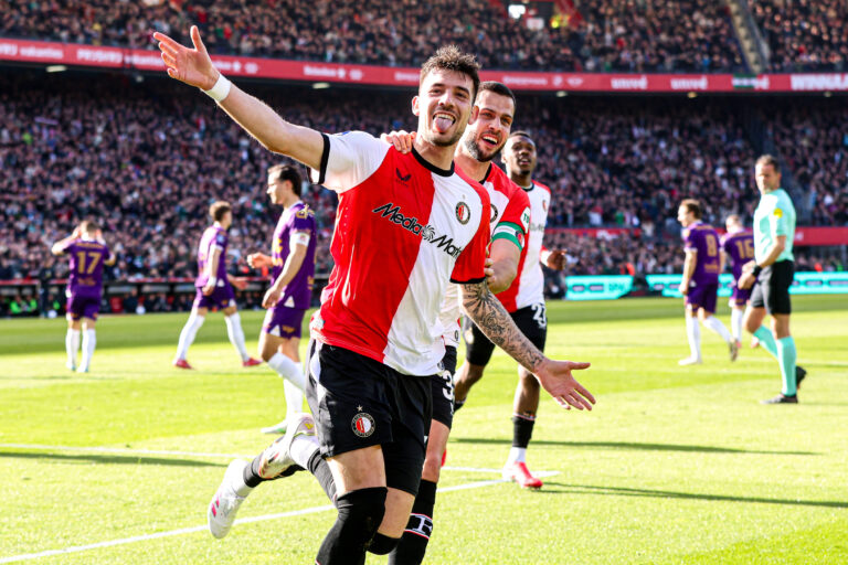 2025-03-30 Feyenoord v Go Ahead Eagles - Dutch Eredivisie ROTTERDAM, NETHERLANDS - MARCH 30: Jakub Moder of Feyenoord, David Hancko of Feyenoord celebrate the first goal during the Dutch Eredivisie match between Feyenoord and Go Ahead Eagles at Stadion Feijenoord on March 30, 2025 in Rotterdam, Netherlands. Rotterdam Stadion Feijenoord Netherlands Content not available for redistribution in The Netherlands directly or indirectly through any third parties. Copyright: xPeterxLousx
2025.03.30 Rotterdam
pilka nozna , liga holenderska
Feyenoord Rotterdam - Go Ahead Eagles
Foto IMAGO/PressFocus

!!! POLAND ONLY !!!