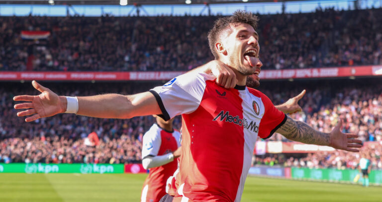 2025-03-30 Feyenoord v Go Ahead Eagles - Dutch Eredivisie ROTTERDAM, NETHERLANDS - MARCH 30: Jakub Moder of Feyenoord celebrates after scoring the goal during the Dutch Eredivisie match between Feyenoord and Go Ahead Eagles at Stadion Feijenoord on March 30, 2025 in Rotterdam, Netherlands. Rotterdam Stadion Feijenoord Netherlands Content not available for redistribution in The Netherlands directly or indirectly through any third parties. Copyright: xPeterxLousx
2025.03.30 Rotterdam
pilka nozna , liga holenderska
Feyenoord Rotterdam - Go Ahead Eagles
Foto IMAGO/PressFocus

!!! POLAND ONLY !!!
