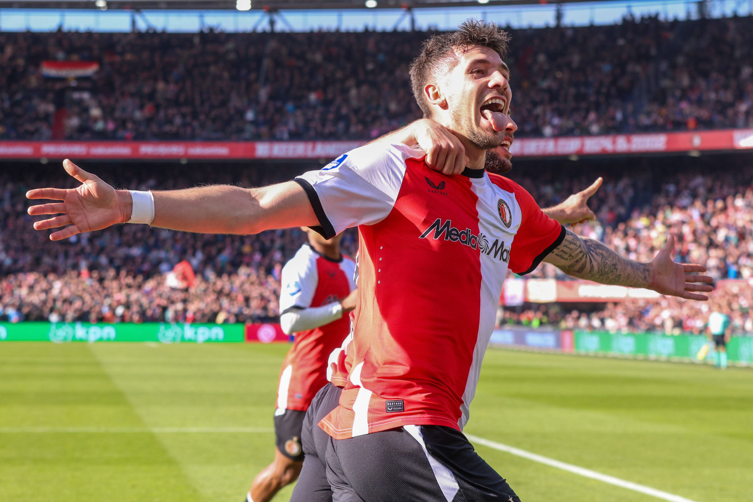 2025-03-30 Feyenoord v Go Ahead Eagles - Dutch Eredivisie ROTTERDAM, NETHERLANDS - MARCH 30: Jakub Moder of Feyenoord celebrates after scoring the goal during the Dutch Eredivisie match between Feyenoord and Go Ahead Eagles at Stadion Feijenoord on March 30, 2025 in Rotterdam, Netherlands. Rotterdam Stadion Feijenoord Netherlands Content not available for redistribution in The Netherlands directly or indirectly through any third parties. Copyright: xPeterxLousx
2025.03.30 Rotterdam
pilka nozna , liga holenderska
Feyenoord Rotterdam - Go Ahead Eagles
Foto IMAGO/PressFocus

!!! POLAND ONLY !!!