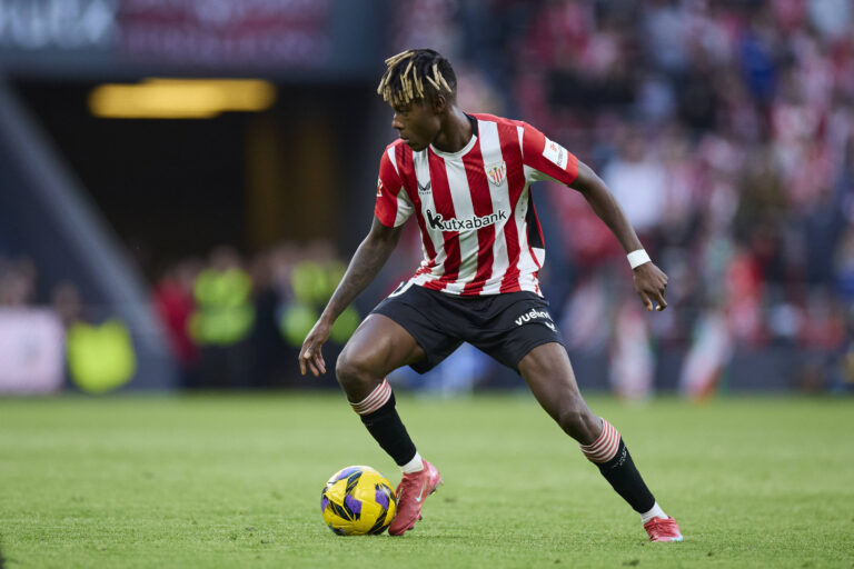 Athletic Club v CA Osasuna - LaLiga EA Sports Nico Williams of Athletic Club in action during the LaLiga EA Sports match between Athletic Club and CA Osasuna at San Mames on March 30, 2025, in Bilbao, Spain. Bilbao San Mames Basque Country Spain RL_ATHvCAO_000103 Copyright: xRicardoxLarreinax
2025.03.30 Bilbao
pilka nozna , liga hiszpanska
Athletic Bilbao - Osasuna Pampeluna
Foto IMAGO/PressFocus

!!! POLAND ONLY !!!
