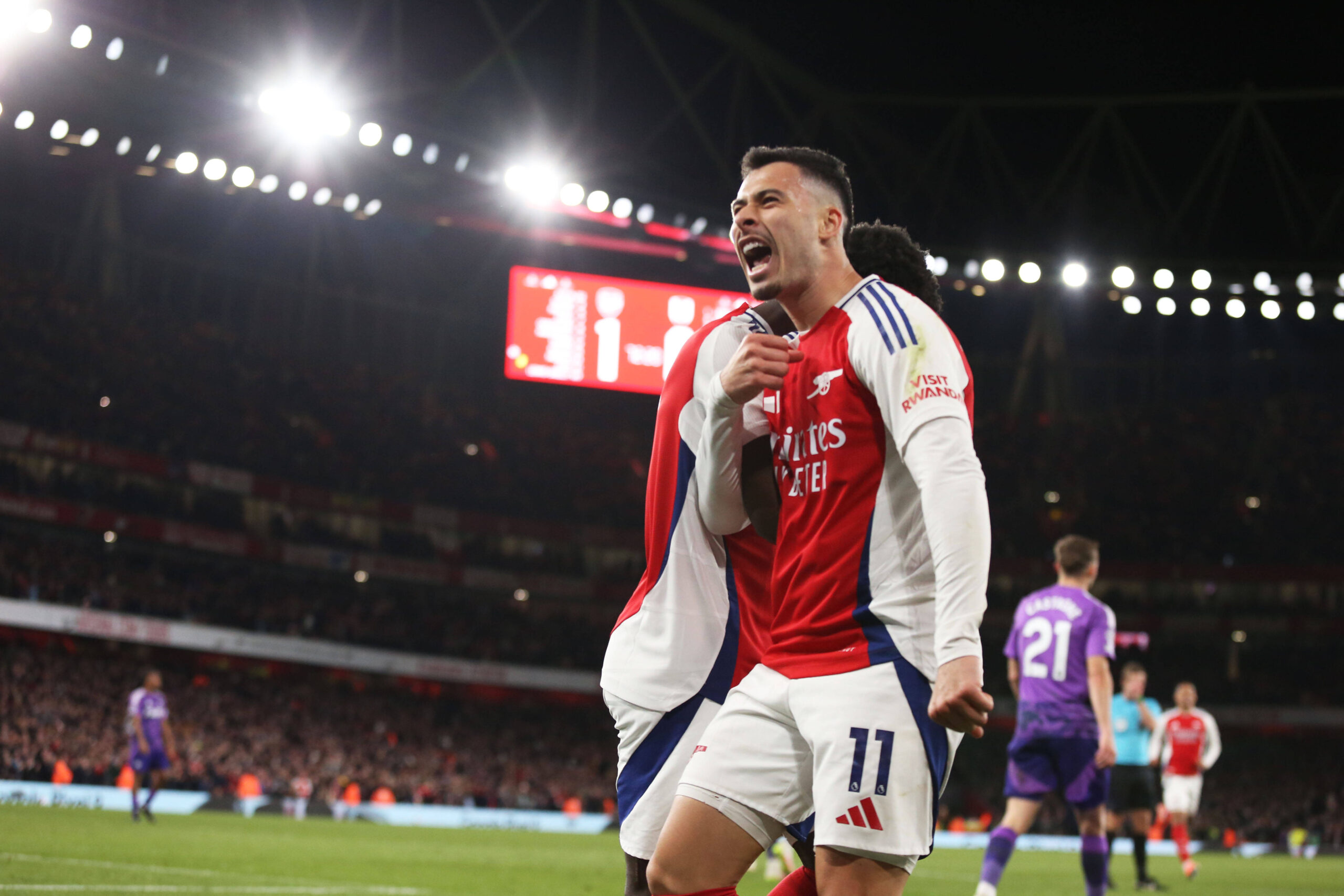 Arsenal v Fulham, London, UK - 1 Apr 2025 Goal celebrations for Bukayo Saka of Arsenal, with Gabriel Martinelli during the Premier League match between Arsenal and Fulham at Emirates Stadium, Highbury, London on 1 April 2025. London Emirates Stadium London GBR Copyright: xJoshxSmith/PPAUKx PPA-177108
2025.04.01 Londyn
pilka nozna , liga angielska
Arsenal Londyn - Fulham
Foto IMAGO/PressFocus

!!! POLAND ONLY !!!