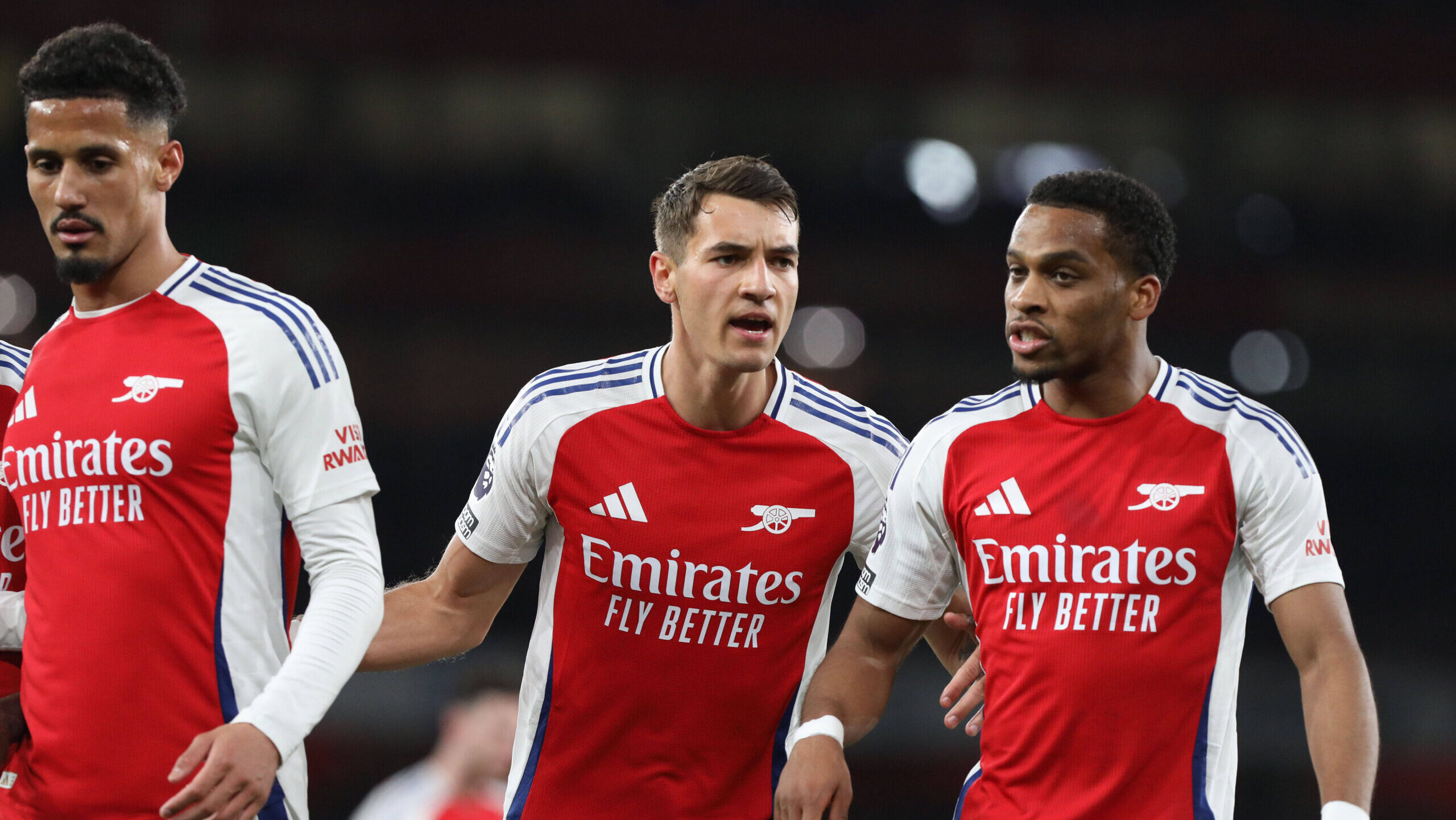 Arsenal v Fulham, London, UK - 1 Apr 2025 William Saliba, Jakub Kiwior and Jurrien Timber of Arsenal during the Premier League match between Arsenal and Fulham at Emirates Stadium, Highbury, London on 1 April 2025. London Emirates Stadium London GBR Copyright: xJoshxSmith/PPAUKx PPA-177181
2025.04.01 Londyn
pilka nozna , liga angielska
Arsenal Londyn - Fulham
Foto IMAGO/PressFocus
!!! POLAND ONLY !!!