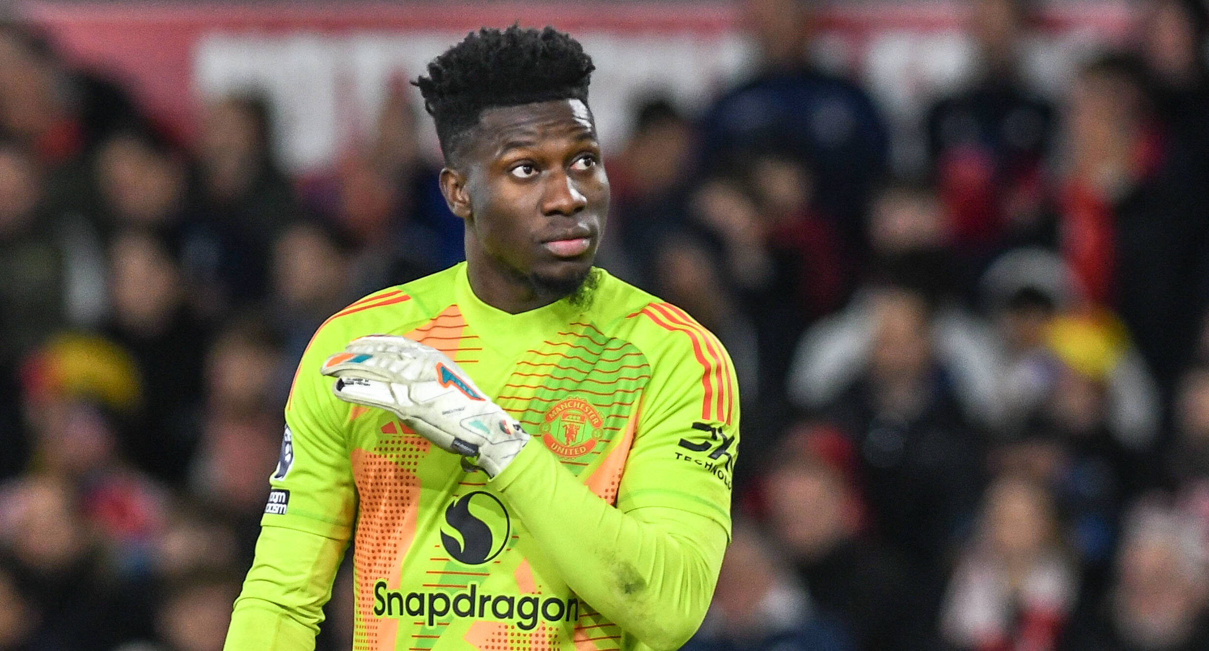 Nottingham Forest v Manchester United, ManU English Premier League, The City Ground, Nottingham, UK - 01 April 2025 Manchester United s Goalkeeper Andre Onana Nottingham The City Ground Nottingham GBR, UK NEWSPAPERS OUT Copyright: xRichardxBowcottx
2025.04.01 Nottingham
pilka nozna , liga angielska
Nottingham Forest - Manchester United 
Foto IMAGO/PressFocus

!!! POLAND ONLY !!!