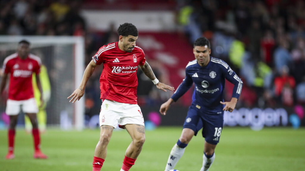 Nottingham Forest FC v Manchester United, ManU FC Nottingham Forest midfielder Morgan Gibbs-White 10 during the Nottingham Forest FC v Manchester United FC English Premier League match at the City Ground, Nottingham, England, United Kingdom on 1 April 2025 Credit: Phil Duncan/Every Second Media Editorial use only. All images are copyright Every Second Media Limited. No images may be reproduced without prior permission. All rights reserved. Premier League and Football League images are subject to licensing agreements with Football DataCo Limited. see https://www.football-dataco.com Copyright: xIMAGO/EveryxSecondxMediax ESM-1400-0145 PhilxDuncanx/xEveryxSecondxMediax
2025.04.01 Nottingham
pilka nozna , liga angielska
Nottingham Forest - Manchester United
Foto IMAGO/PressFocus

!!! POLAND ONLY !!!