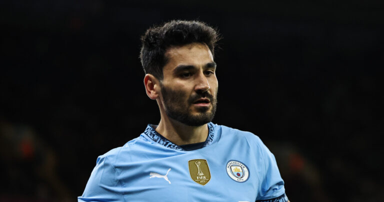 ?lkay Gndo?an of Manchester City during the Premier League match Manchester City vs Leicester City at Etihad Stadium, Manchester, United Kingdom, 2nd April 2025

(Photo by Mark Cosgrove/News Images) in Manchester, United Kingdom on 4/2/2025. (Photo by Mark Cosgrove/News Images/Sipa USA)
2025.04.02 Manchester
pilka nozna liga angielska
Manchester City - Leicester City
Foto News Images/SIPA USA/PressFocus

!!! POLAND ONLY !!!