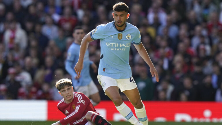 Manchester, England, 6th April 2025. Matheus Nunes of Manchester City R is challenged by Alejandro Garnacho of Manchester United, ManU during the Manchester United vs Manchester City Premier League match at Old Trafford, Manchester. Picture credit should read: Andrew Yates / Sportimage EDITORIAL USE ONLY. No use with unauthorised audio, video, data, fixture lists, club/league logos or live services. Online in-match use limited to 120 images, no video emulation. No use in betting, games or single club/league/player publications. SPI_078_AY_United_City SPI-3814-0079
2025.04.06 Manchester
pilka nozna , liga angielska
Manchester United - Manchester City
Foto IMAGO/PressFocus

!!! POLAND ONLY !!!